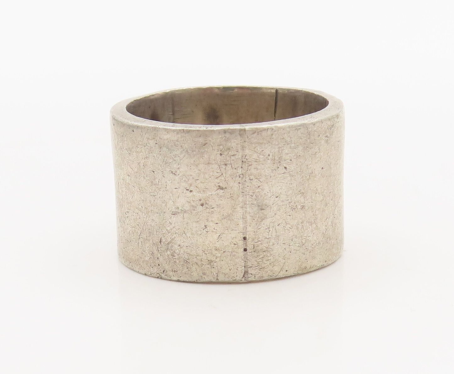 925 Sterling Silver  Vintage Broad Round Etched BARB Ring Sz 6.5  RG27499