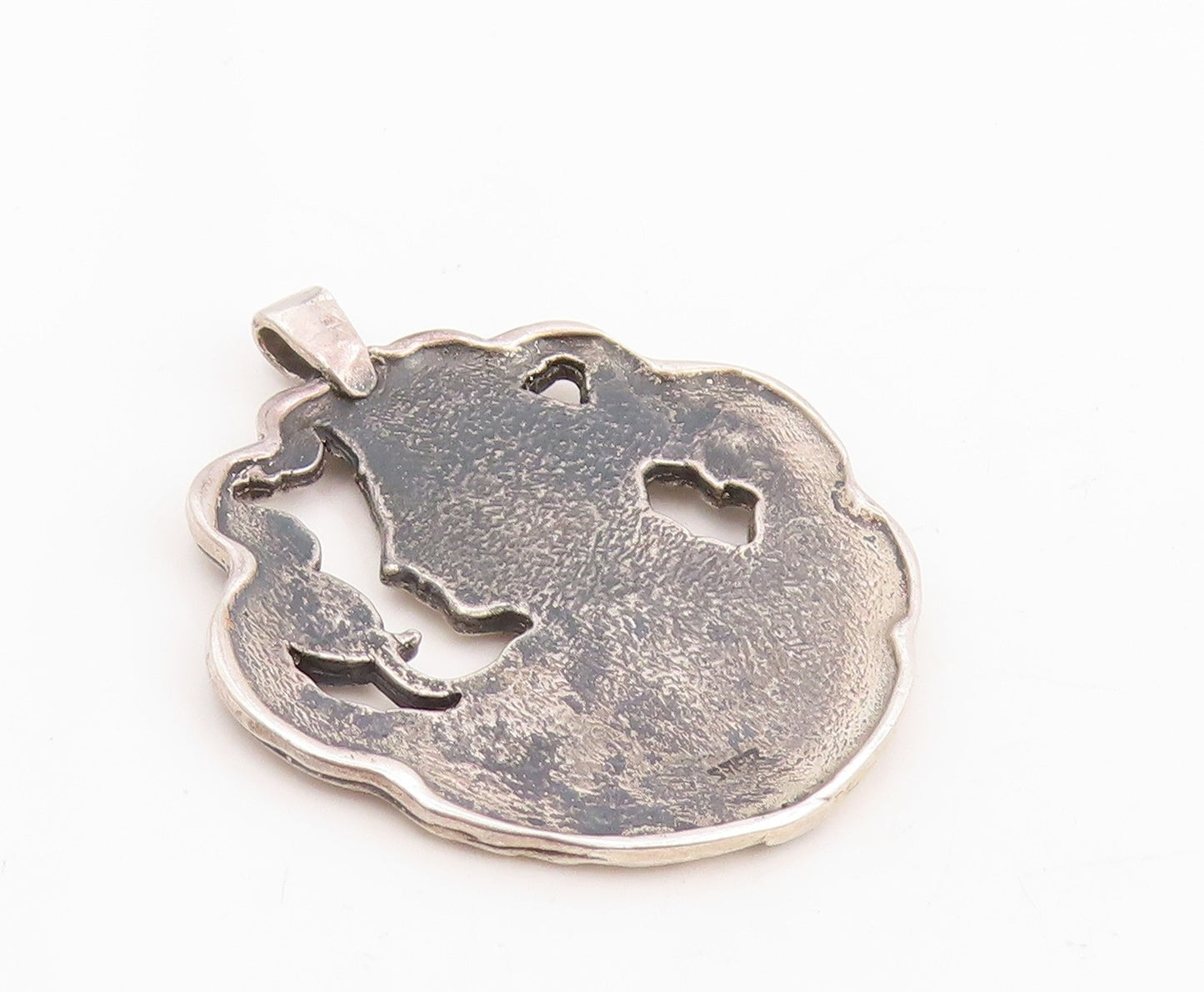 925 Sterling Silver Vintage Pendant Art Nouveau Woman With Flowing Hair  PT25423