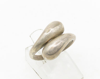 BEAU 925 Sterling Silver  Vintage Smooth Bypass Band Ring Sz 6  RG18812