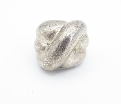 MEXICO 925 Silver  Vintage Dark Tone Fluted Bubble Band Ring Sz 6.5  RG6978