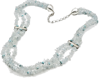 DTR JAY KING 925 Silver  Vintage Turquoise & Aquamarine Chain Necklace  NE2996