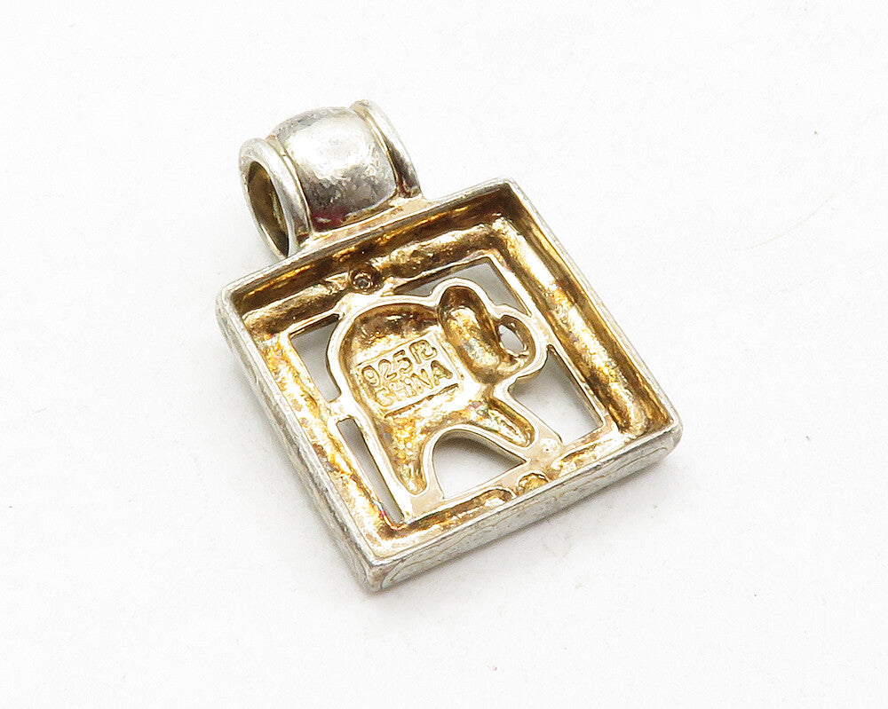 ROSS SIMON 925 Silver  Vintage Genuine Diamonds Elephant Pendant  PT10036