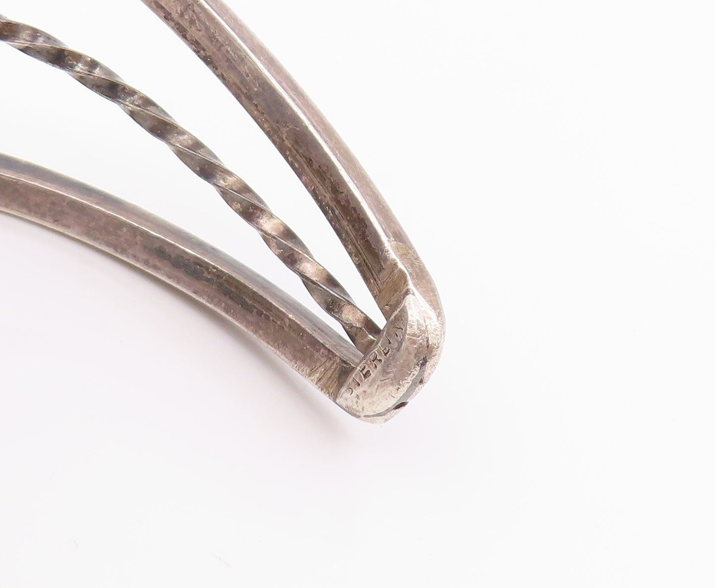 925 Sterling Silver Vintage Bracelet SOUTHWESTERN Cabochon Agate Cuff BT11654