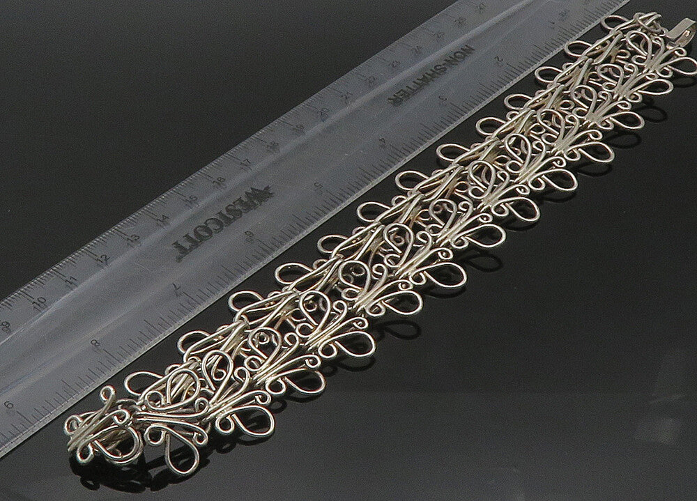 CII MEXICO 925 Silver  Vintage Shiny Butterfly Motif Chain Necklace  NE3602