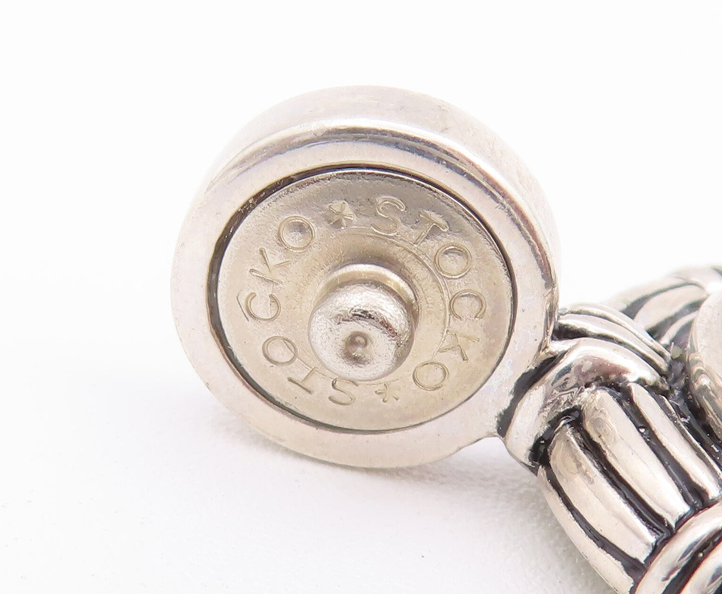 925 Sterling Silver Vintage Pendant ESPO SIG Cabochon Green Gemstone  PT22787