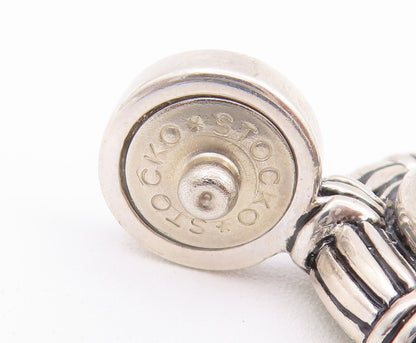 925 Sterling Silver Vintage Pendant ESPO SIG Cabochon Green Gemstone  PT22787