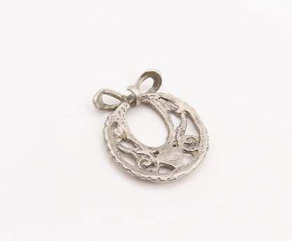 925 Sterling Silver Vintage Pendant Victorian Design Swirly Carved  PT23179