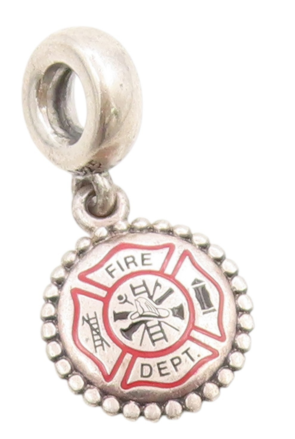 925 Sterling Silver Vintage Pendant PANDORA Firefighter Dangle Charm  PT25100