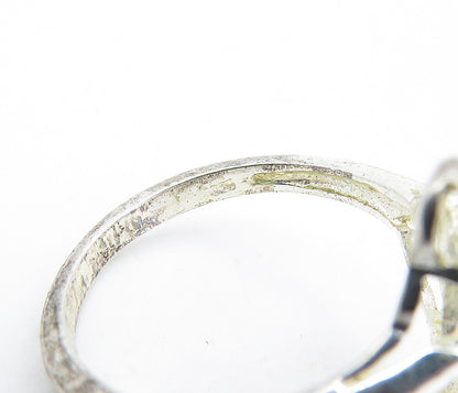 925 Sterling Silver  Vintage Graduated Open Love Hearts Band Ring Sz 8  RG3715