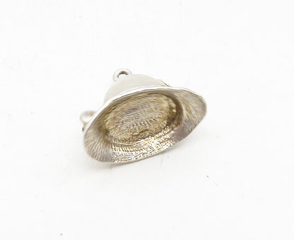 925 Sterling Silver  Vintage Petite Police Hat Motif Pendant (OPENS)  PT7023