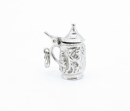 925 Sterling Silver  Vintage Petite Shiny Tankard Drinking Cup Pendant  PT4248