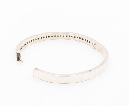 925 Sterling Silver Vintage Bracelet Minimalist Topaz Inlay Bangle  BT10811