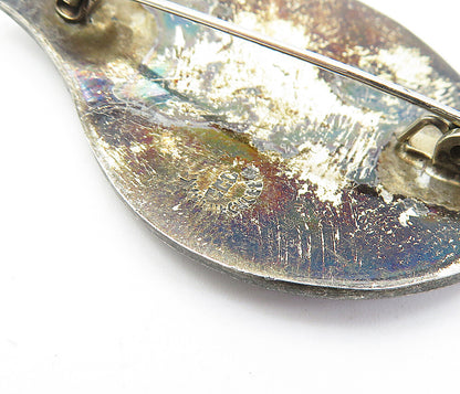 MEXICO 925 Sterling Silver  Vintage Abalone Single Leaf Brooch Pin  BP2079