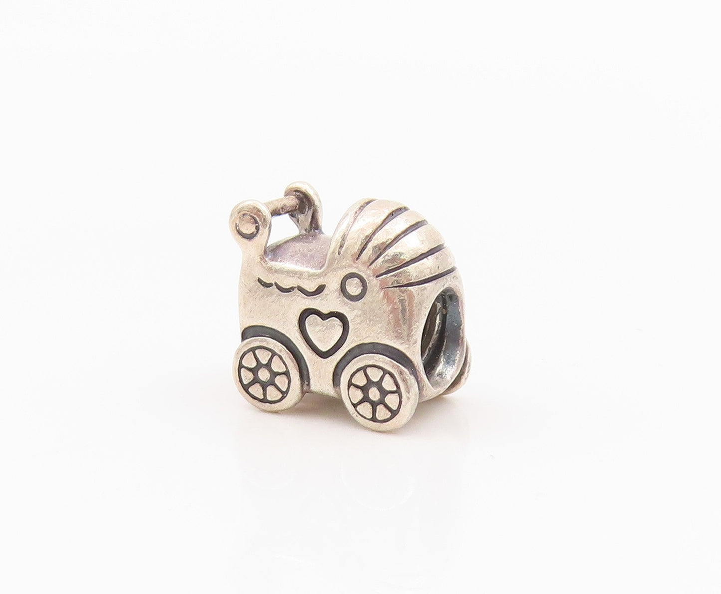 925 Sterling Silver Vintage Pendant PANDORA Mini Etched Cradle Charm  PT24252