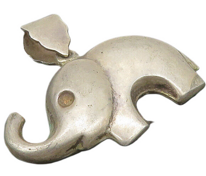 925 Sterling Silver  Vintage Hollow Elephant Animal Motif Pendant  PT14251
