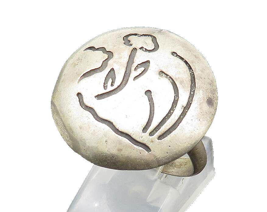 925 Sterling Silver  Vintage Blooming Flower Scene Band Ring Sz 7.5  RG21103