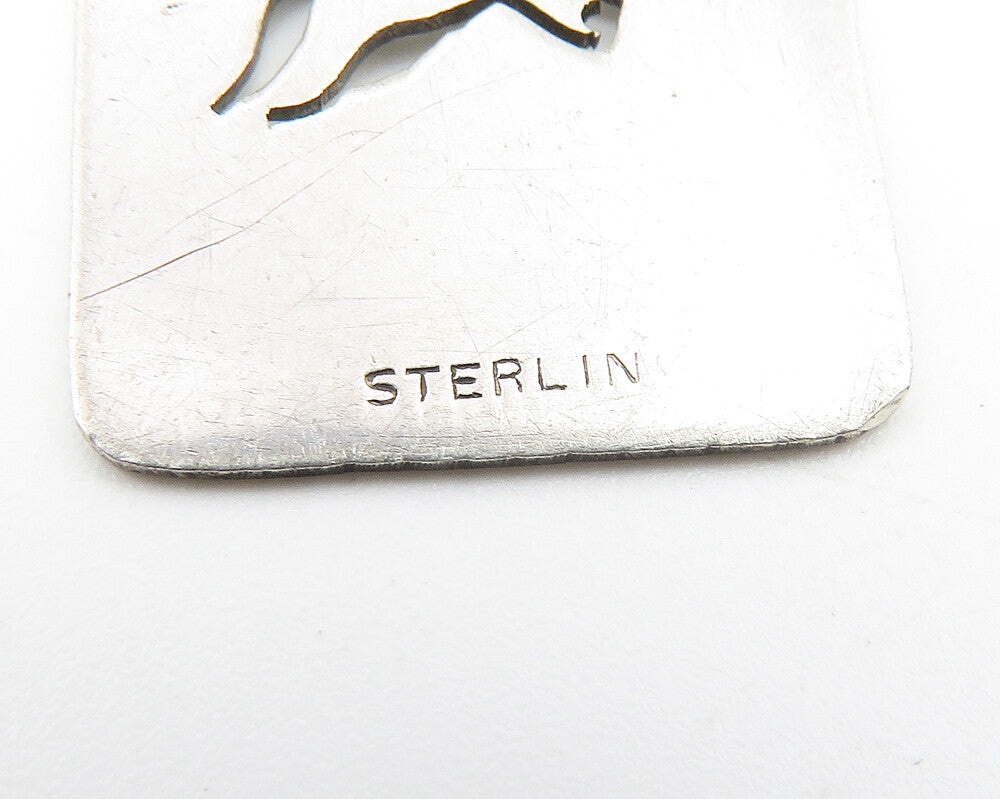 925 Sterling Silver  Vintage Cutout Flying Bird Shiny Smooth Pendant  PT8180