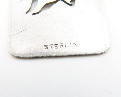 925 Sterling Silver  Vintage Cutout Flying Bird Shiny Smooth Pendant  PT8180