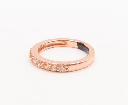 925 Sterling Silver Vintage Rose Ring Gold Plated Yellow Topaz  Sz 7  RG29579
