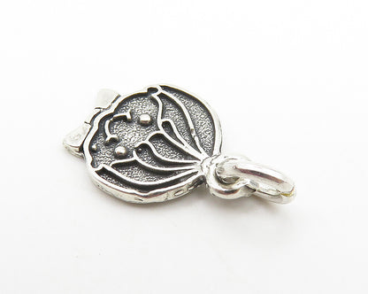 925 Sterling Silver  Vintage Petite Oxidized Child's Face Drop Pendant  PT8140