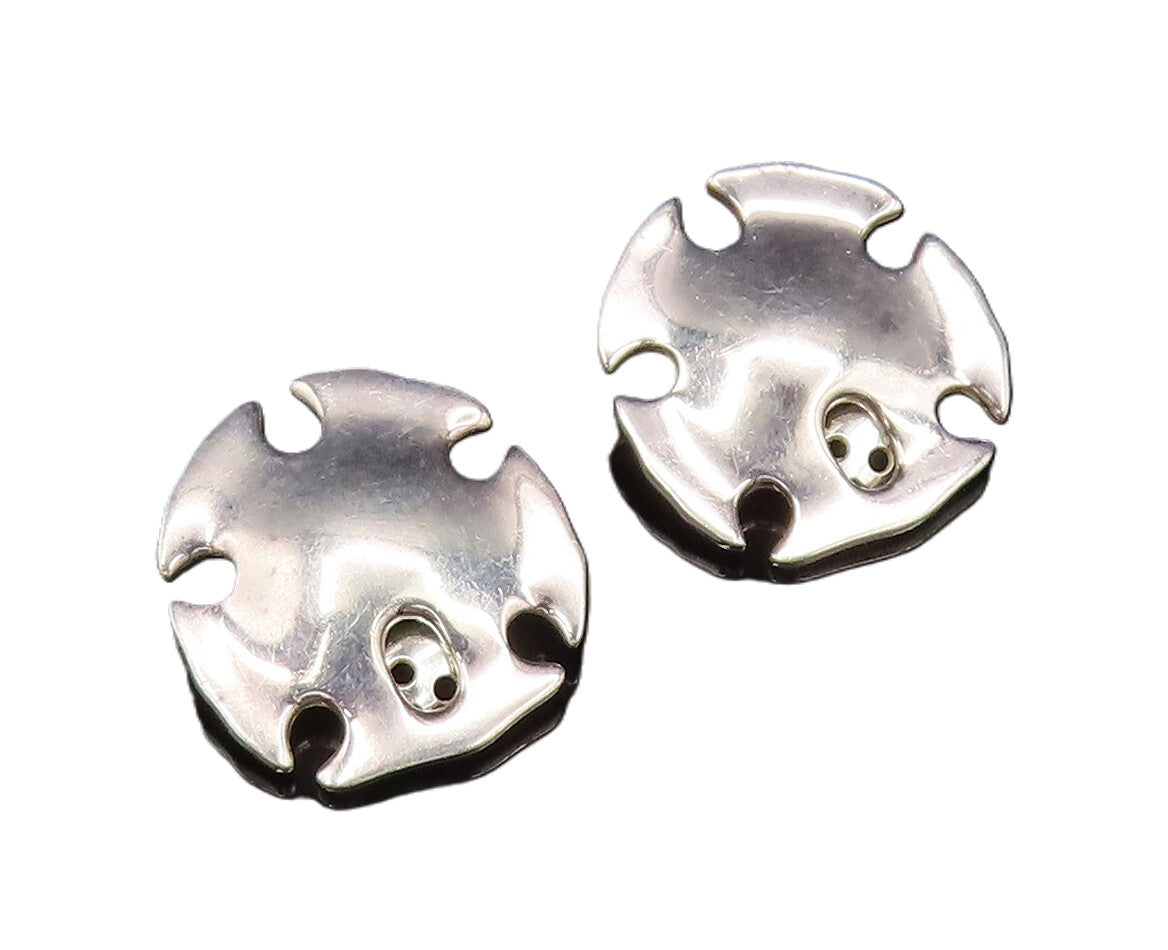 RLM STUDIO 925 Silver  Vintage Fidget Shield Non Pierced Earrings  EG12132