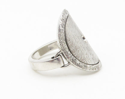GUESS ITALY 925 Sterling Silver  Shiny Monogram Logo Band Ring Sz 6.5  RG11239
