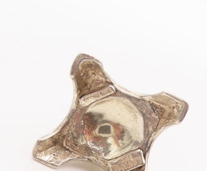 925 Sterling Silver Vintage Pendant LANCOME PARISE Carved Eiffel Tower  PT23153