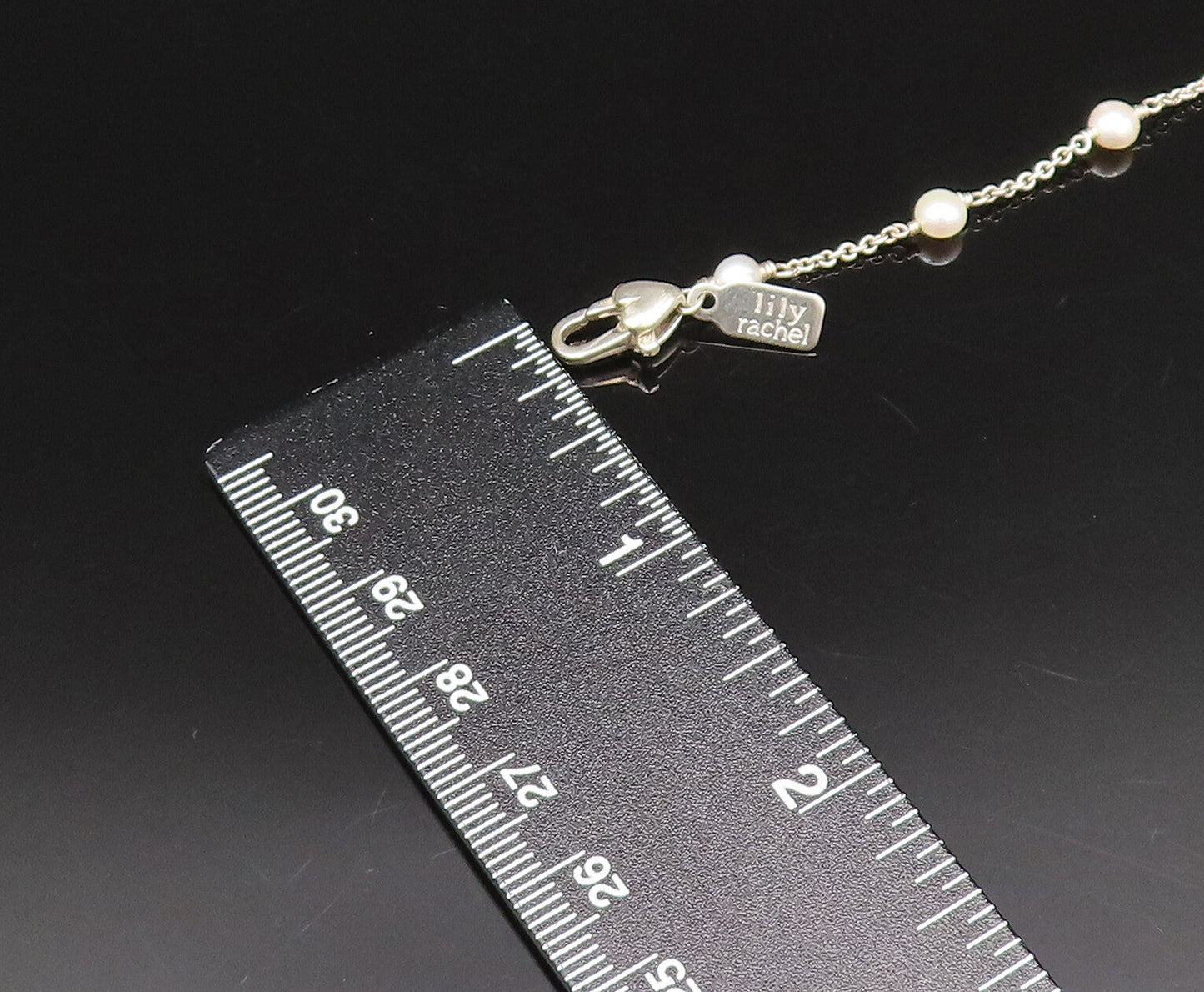 LILY RACHEL 925 Sterling Silver Vintage Freshwater Pearls Love Necklace  NE3965