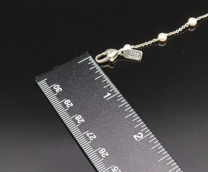 LILY RACHEL 925 Sterling Silver Vintage Freshwater Pearls Love Necklace  NE3965