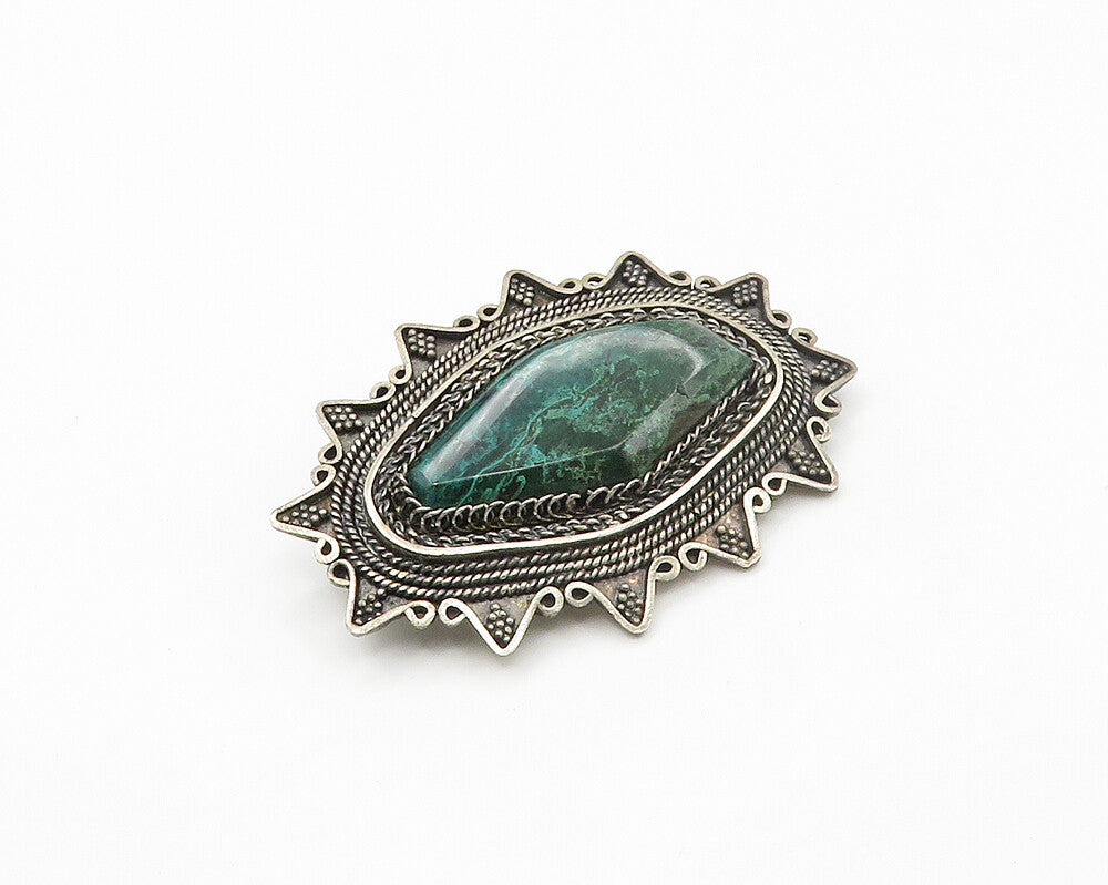 ISRAEL 925 Sterling Silver  Vintage Eilat Stone Twist Brooch Pin  BP6987