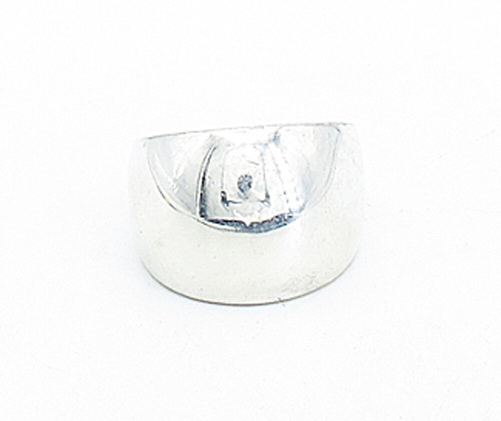 925 Sterling Silver Vintage Shiny Minimalist Tapered Band Ring Sz 7.5 RG4706