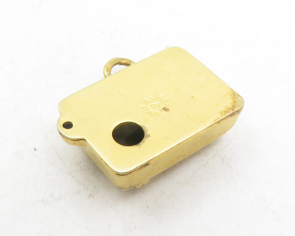 BEAU 925 Sterling Silver  Vintage Shiny Gold Plated Radio Pendant  PT9597