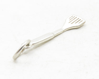 SHUBE 925 Silver  Vintage Shiny Petite Spatula Cooking Motif Pendant  PT10179