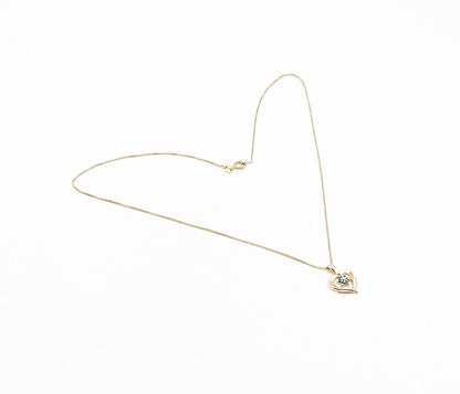 ROSS SIMON 925 Silver  Sapphire & Genuine Diamond Heart Chain Necklace  NE1021