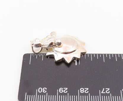 925 Sterling Silver Vintage Pendant Modernist Teddy Bear & Star (Moves)  PT25997