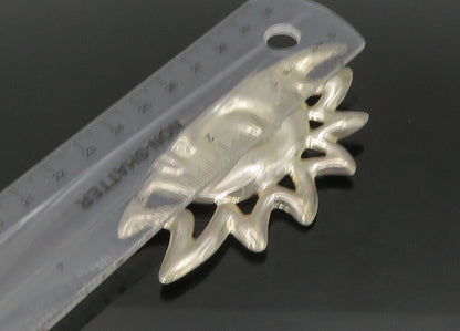 MEXICO 925 Sterling Silver  Vintage Shiny Half Sun Face Brooch Pin  BP8987