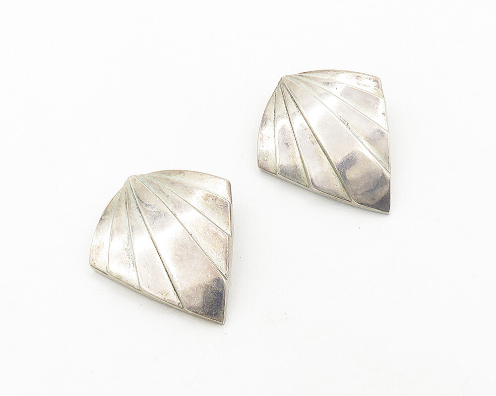 CHARLES KRYPELL 925 Silver  Vintage Modernist Non Pierce Earrings  EG9545