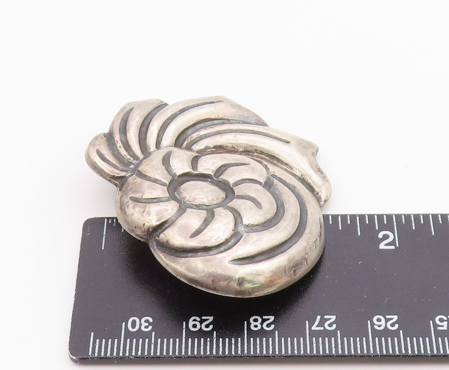 VELAZQUEZ MEXICO 925 Silver  Vintage Hollow Flower Swirl Brooch Pin  BP9612