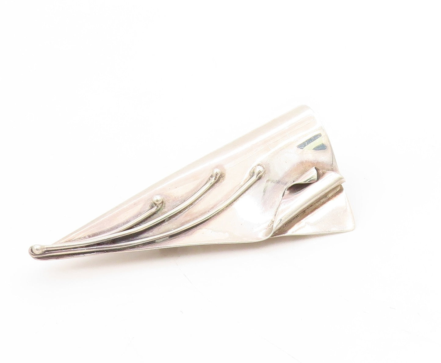 925 Sterling Silver Vintage Brooch SOYKA HOROSKO Folded Ribbon Design  BP12223