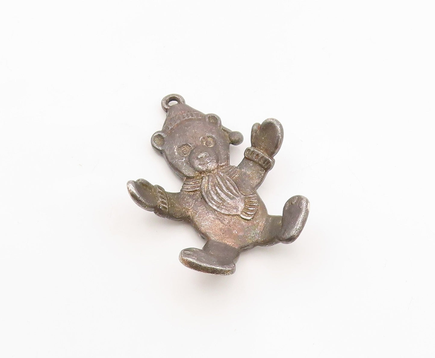 GORHAM 925 Silver  Vintage Bundled Teddy Bear With Open Arms Pendant  PT21021