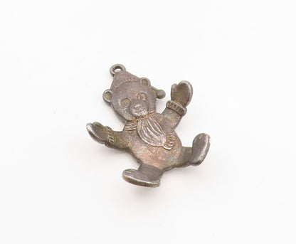 GORHAM 925 Silver  Vintage Bundled Teddy Bear With Open Arms Pendant  PT21021