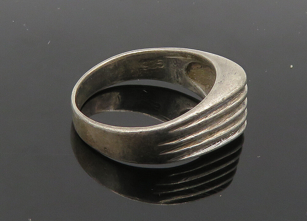 925 Sterling Silver  Vintage Shiny Ribbed Dome Band Ring Sz 7  RG20843