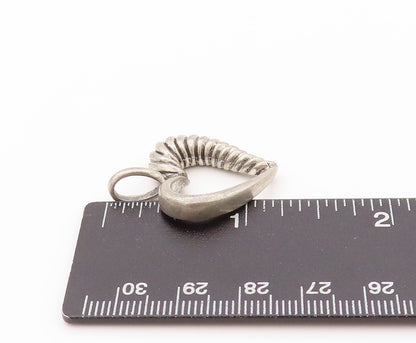 925 Sterling Silver Vintage Pendant Dark Tone Roped Cutout Heart  PT24118