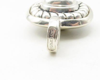 ESPO SIG 925 Sterling Silver  Vintage Shiny Enamel Coated Dome Pendant  PT9430