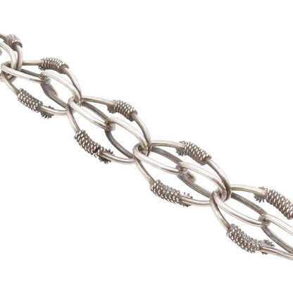 925 Silver Vintage Interlocking Rope Wrapped Twisted Circle Bracelet BT9545