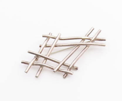CARSI MEXICO 925 Sterling Silver  Vintage Shiny Modernist Brooch Pin  BP9250