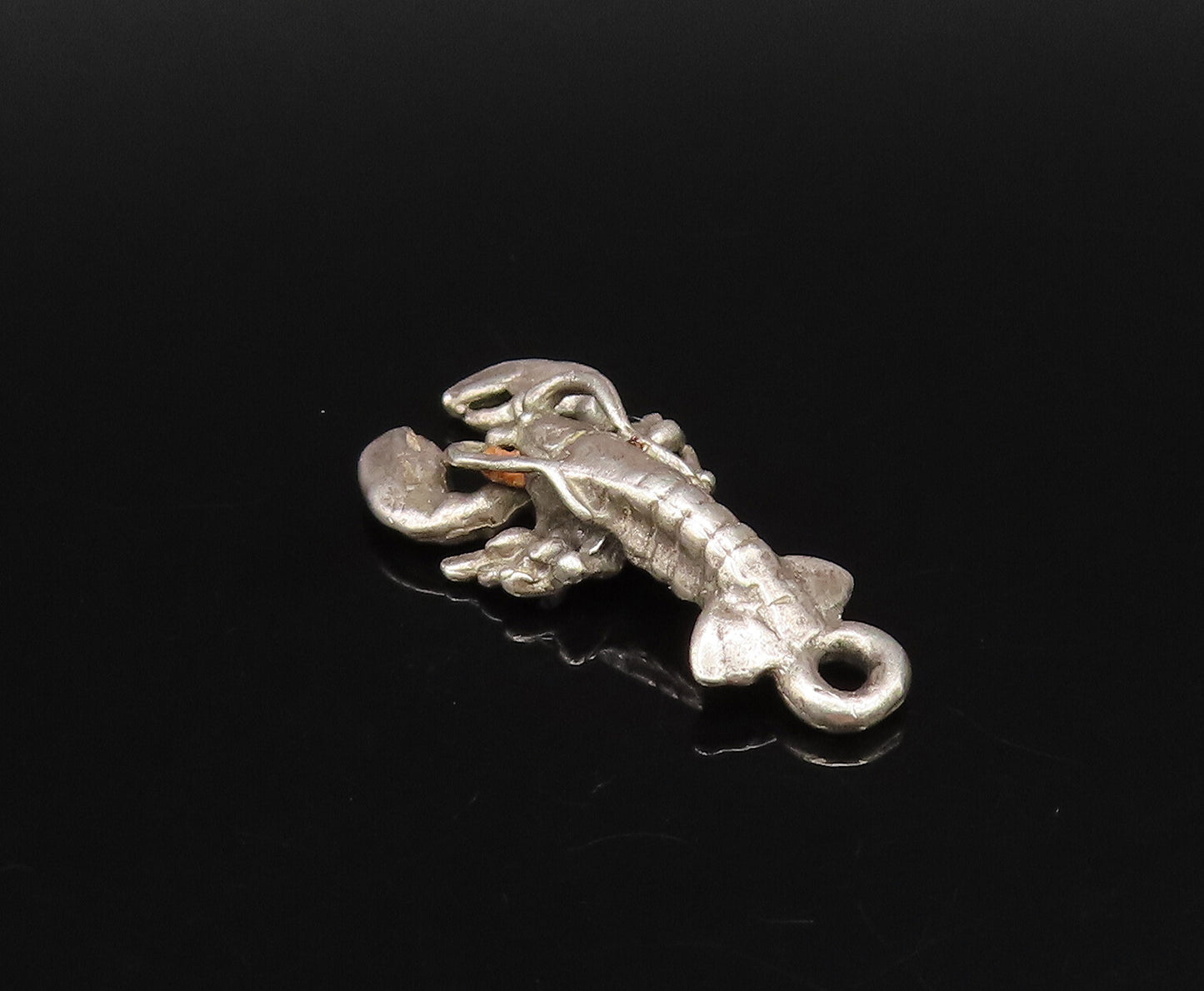 925 Sterling Silver  Vintage Minimalist Lobster Charm Pendant (MOVES)  PT21885