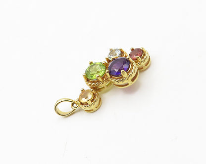 ROSS SIMON 925 Sterling Silver  Peridot Amethyst & Topaz Pendant  PT13923