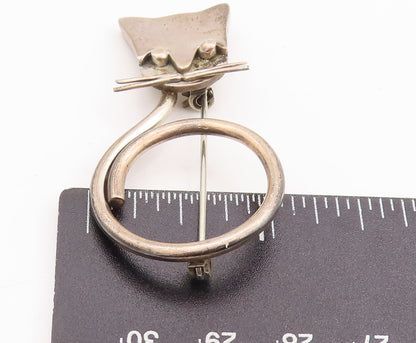 925 Sterling Silver Vintage Brooch Pin MEXICO Cutout Designer Mini Ghost BP11148