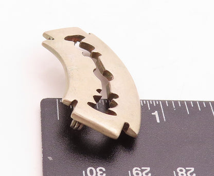 925 Sterling Silver Vintage Brooch Pin Designer Cutout Dancing Blade  BP11432
